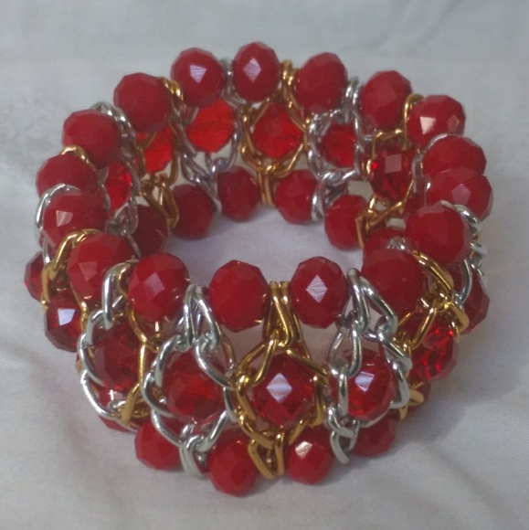 Stretch bracelet handmade with crystal beads - Picture 1 of 8